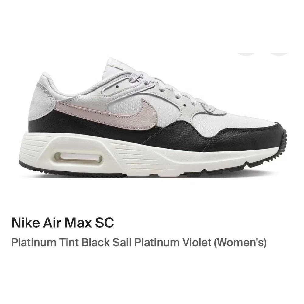 Size 7.5 - Nike Air Max SC Platinum Tint Black Sail Platinum Violet (Women's)